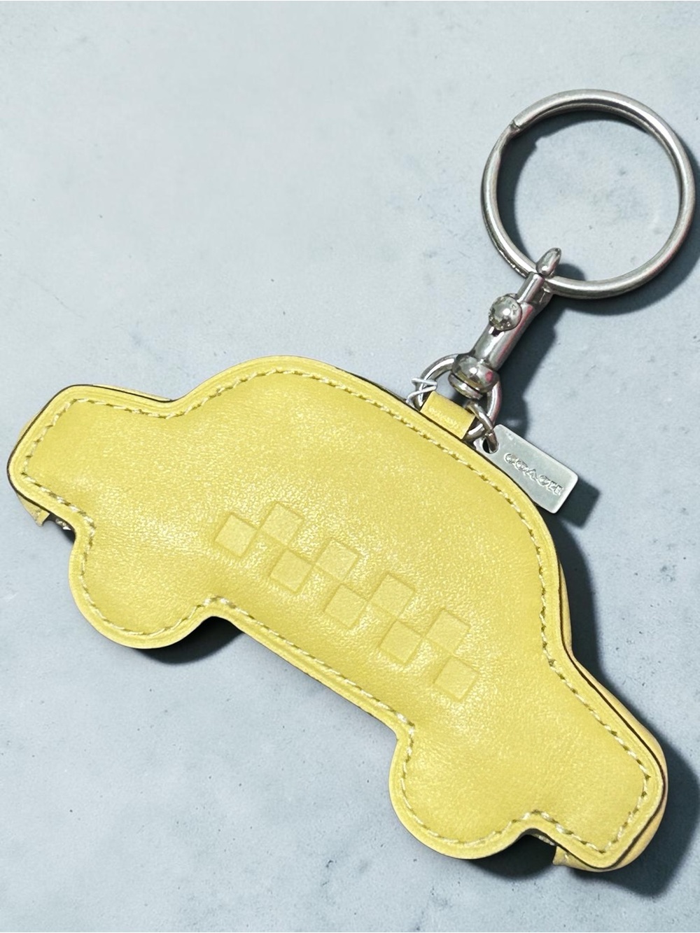 COACH Yellow Cab Zip Pouch Bag Charm/Keyring